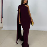EFFIE KATS (wine/burgundy) Haven scarf neck maxi