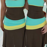 I AM DELILAH (brown/blue) Iris top / midi skirt set