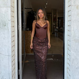 SYDNEY LANE (brown) Cheyne sequin top/skirt set