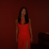 BEC AND BRIDGE (red) Xanthi V neck maxi
