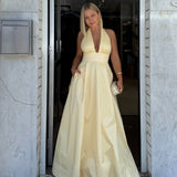 HANSEN AND GRETEL (butter yellow) Evalina Taffeta gown