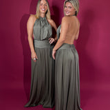 ARCINA ORI (khaki) Santina halter neck maxi