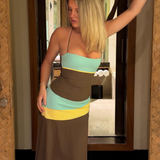 I AM DELILAH (brown/blue) Iris top / midi skirt set