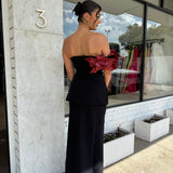 ACLER (black/red) Frant top / Garlands maxi skirt set