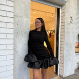 BIANCA AND BRIDGETT (black) Lidia long sleeve mini