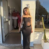 TOJHA (black) Kanika strapless maxi