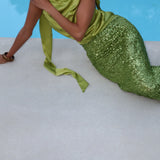 DECONDARTE (green) Blossom backless maxi