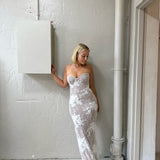 HOUSE OF CB (white lace) Luciene corset maxi