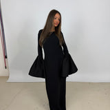 SOLACE LONDON (black) long sleeve high neck maxi