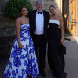 RACHEL GILBERT (black/white) Column bow gown