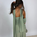 BY NICOLA (green) Fiesta off shoulder maxi