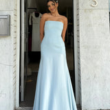 SOLACE LONDON (arctic blue) Alessandra strapless gown