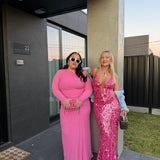 MISHA (pink) Sapphire Sequin gown