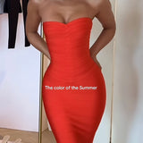 HOUSE OF CB (red) Sweetheart bandage midi