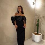 SOLACE LONDON (black) Arla off shoulder gown