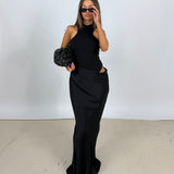 CAMILA COEHLO (black) Estrella high neck gown