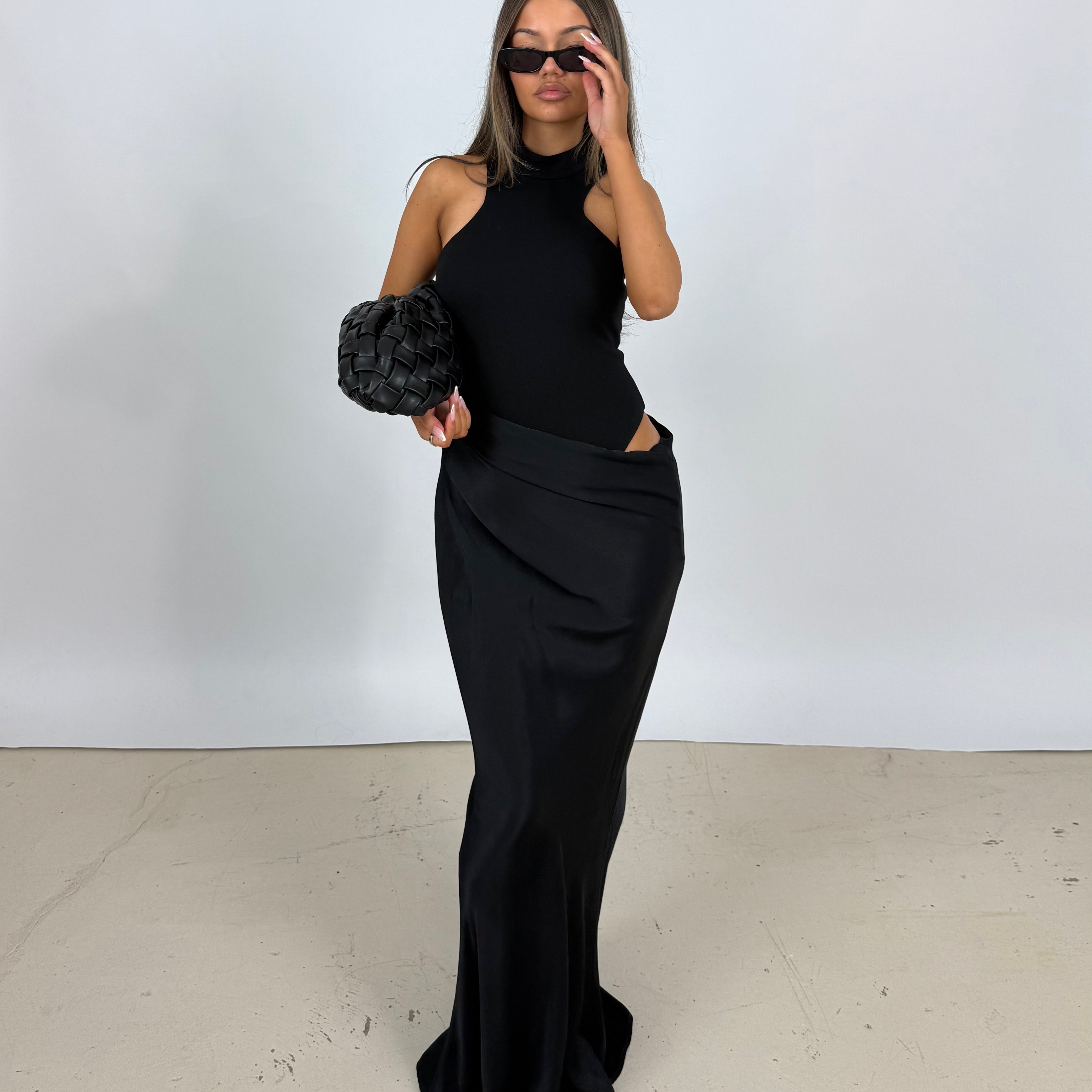 estrella maxi dress in black camila coelho Camila Coelho Estrella Maxi Dress