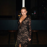 NOOKIE (black) Delphine long sleeve lace maxi