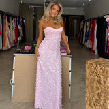 MANNING CARTELL (pink) Enchantment flower strapless maxi