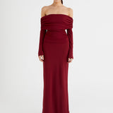 BENNI (burgundy/wine red) Lorena off shoulder maxi