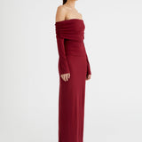 BENNI (burgundy/wine red) Lorena off shoulder maxi
