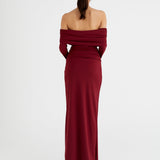 BENNI (burgundy/wine red) Lorena off shoulder maxi