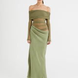 BENNI (green/pistachio) Yasmin off shoulder maxi