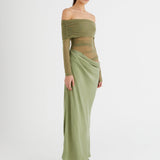 BENNI (green/pistachio) Yasmin off shoulder maxi