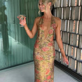 FAIT PAR FOUTCH (gold flower) Liana halter maxi