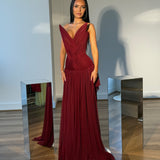 OXA COUTURE (wine red) Aurelia gown