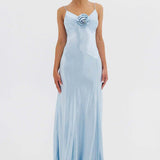 BUBISHLUXE (blue) Savannah Rosette silk flower gown