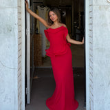 SELEZZA LONDON (red) Chiffon maxi