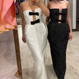 EFFIE KATS (black) Kiera strapless bow midi