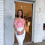 SONYA MODA (white/pink) Forl Petalo midi