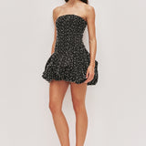 AJE (black/pearl) Regina bubble hem mini
