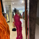 ELLIATT (hot pink) Kalani halter maxi