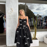 ELLIATT (black) Ursula bow midi