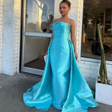 SOLACE LONDON (sky blue) strapless gown