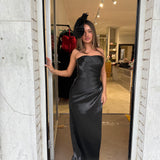 CUSTOM MADE (black) Liquid silk organza gown