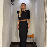 EFFIE KATS (black) Olympia cape and skirt set