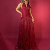 CUSTOM MADE (red) halter gown