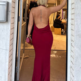 MIM AND BELL (wine red) Gabriella high neck maxi
