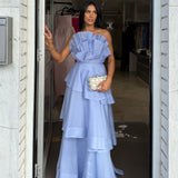 AJE (blue) Selestia frill gown