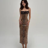 Mali Marea (leopard brown / black) Chui sequin midi