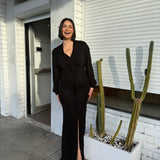 CHRISTOPHER ESBER (black) Carved dry jersey long sleeve maxi