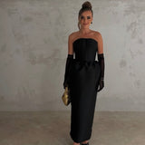 EFFIE KATS (black) Lilia strapless midi