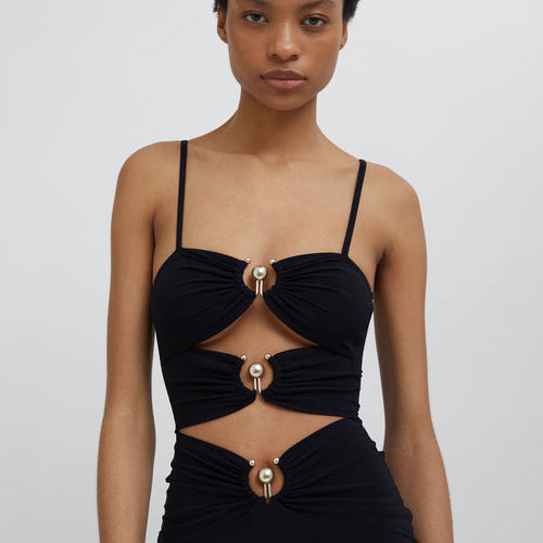 CHRISTOPHER ESBER (black) Pierced Three Orbit Column Midi