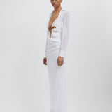 CHRISTOPHER ESBER Curly Petal Long Sleeve Venus Maxi (White)