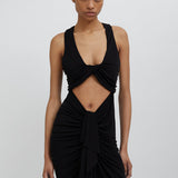 CHRISTOPHER ESBER (black) Vivenda drape open tummy gown