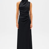 MISHA (black) Constantina High Neck silk maxi